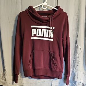 PUMA Women's Maroon Cowl Neck Sweatshirt